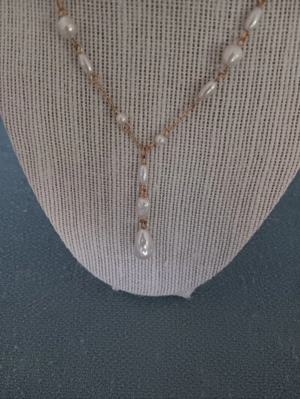Marvella  Pearl & Gold  Y Necklace 16